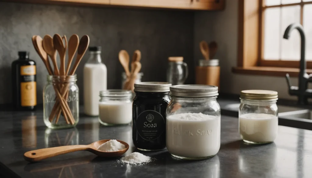 savon noir et bicarbonate
