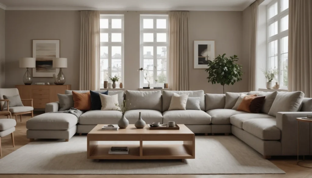 couleur de mur pour salon avec hêtre